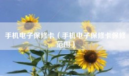 手机电子保修卡（手机电子保修卡保修范围）